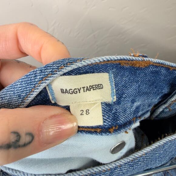 Madewell Jewell Wash Baggy Tapered Relaxed Denim 80's Inspired Jeans Size 28 - Picture 7 of 12